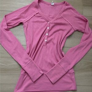Vintage Old Navy Pink Long Sleeve Henley